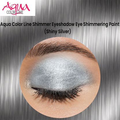 Aqua Color Line Shimmer Eyeshadow Eye Shimmering Paint (Shiny Silver)