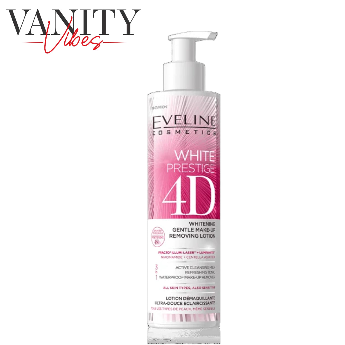 Eveline Cosmetics White Prestige 4D Whitening Gentle Makeup Removing Lotion 245ml