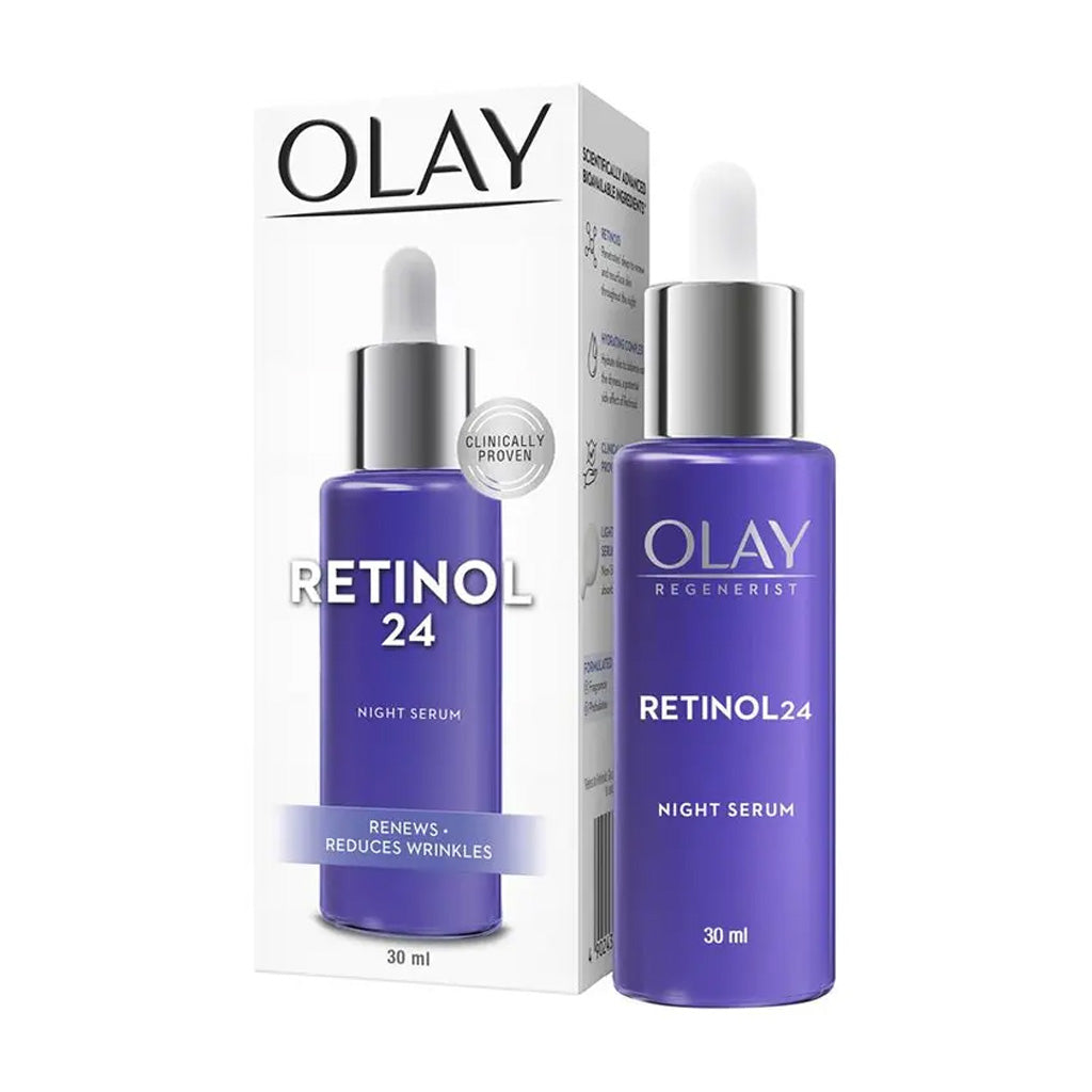 Olay Retinol 24 Night Serum 30ml – Renews Skin & Reduces the Look of Wrinkles Overnight