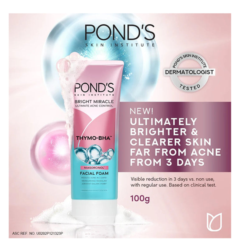 PONDS Pond's Bright Miracle Ultimate Acne Control Thymo BHA Facial Foam 100g