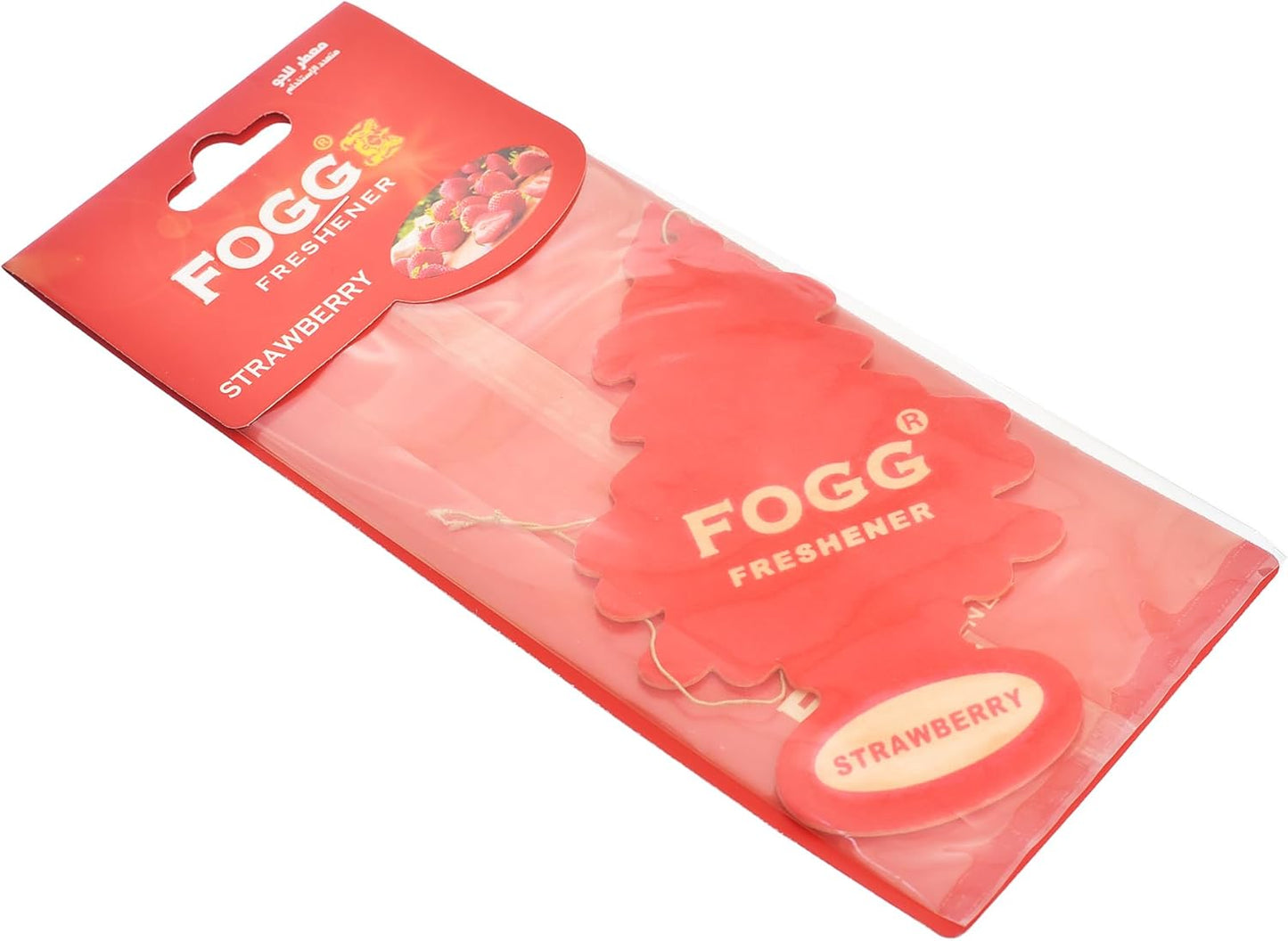 Fogg Strawberry Paper Air Freshener - Long Lasting Sweet Fragrance Hanging Card for Car, Room & Wardrobe