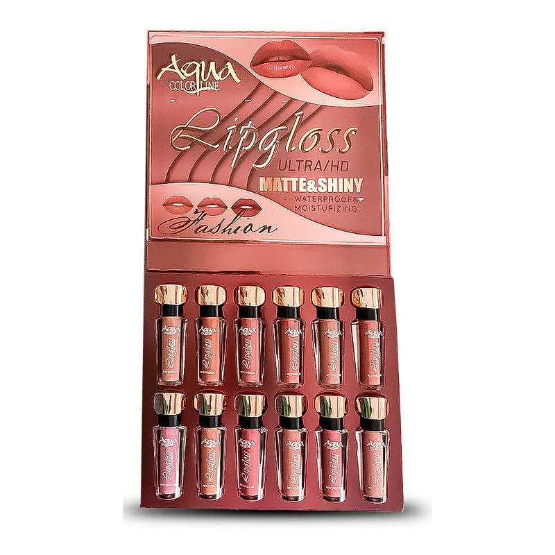 Aqua Color Line 12 Pieces Lip Gloss (Group:A)