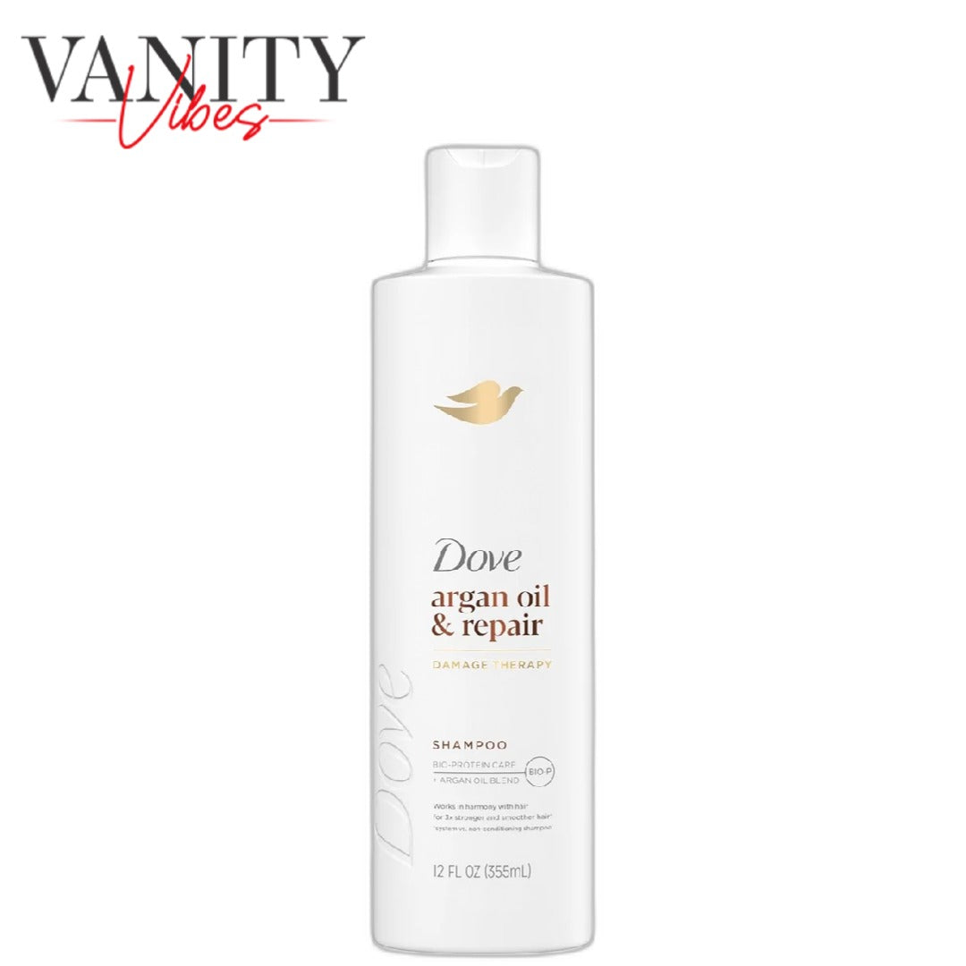 Dove Damage Therapy Argan Oil & Repair Shampoo 355ml - Nourishing Shampoo for Dry, Damaged & Frizzy Hair (USA)