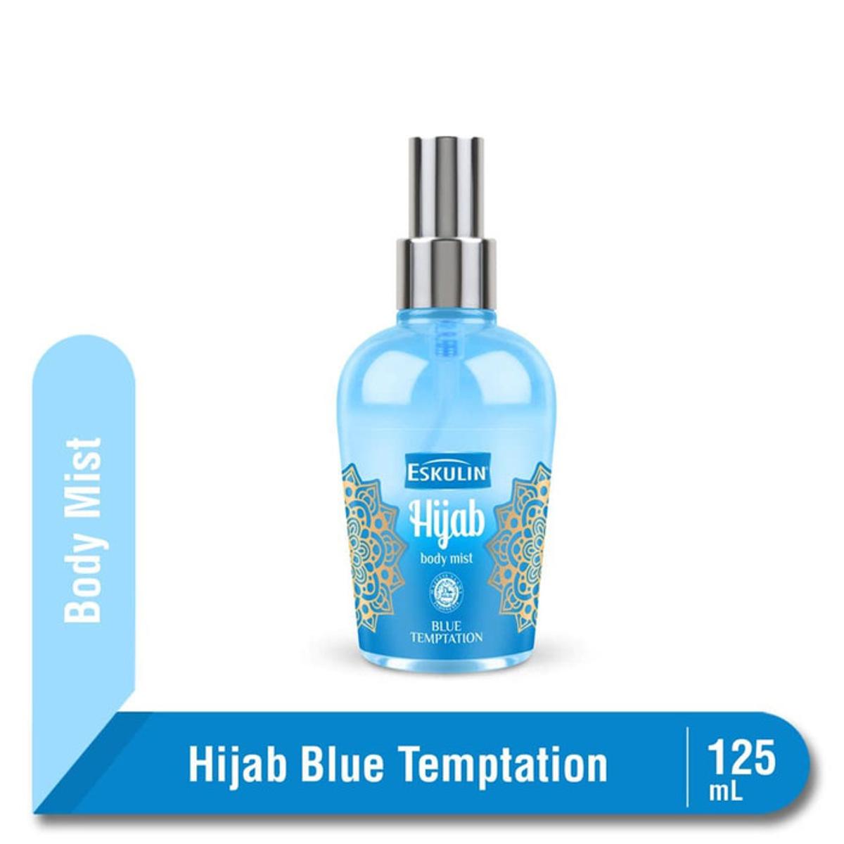 Eskulin Hijab Blue Temptation Spray Mist Cologne 125ml - Long Lasting Fresh Floral Aquatic Fragrance Body Mist for Women Dail