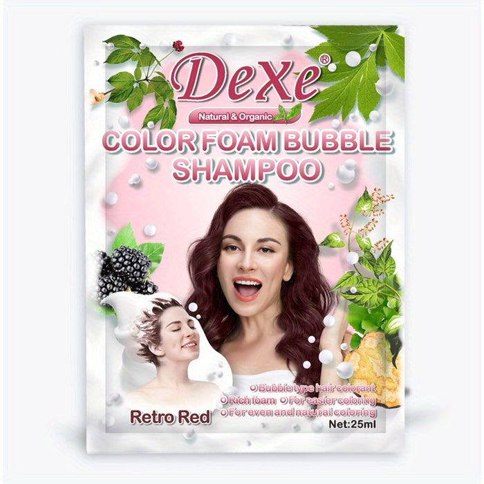 Dexe Hair Color Foam Bubble Shampoo Retro Red 25 ml x 10 Pack Gentle Cleansing & Hair Color Care