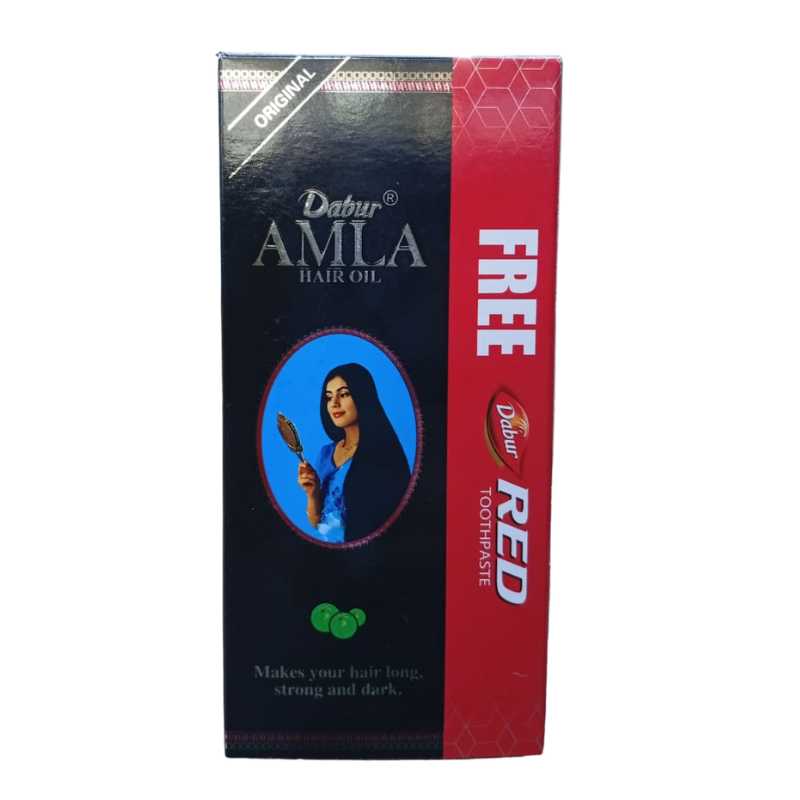 Dabur Amla Hair Oil 100ml Strong & Long Hair Nourishment Formula (with free dabur red toothpaste)
