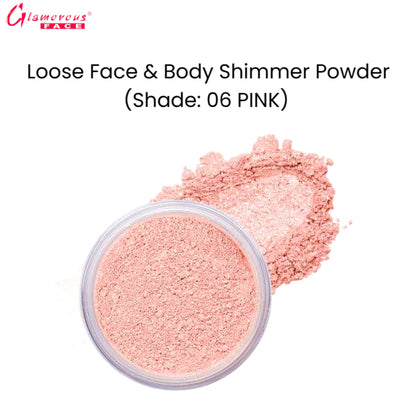 Glamorous Face Loose Face & Body Shimmer Powder (Shade: 06 Pink)