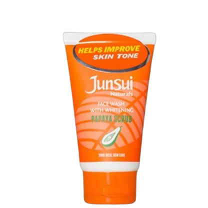 Junsui Naturals Papaya Scrub Whitening Face Wash 50g – Exfoliating Deep Cleansing Facial Scrub for Dead Skin Removal, Oil Con