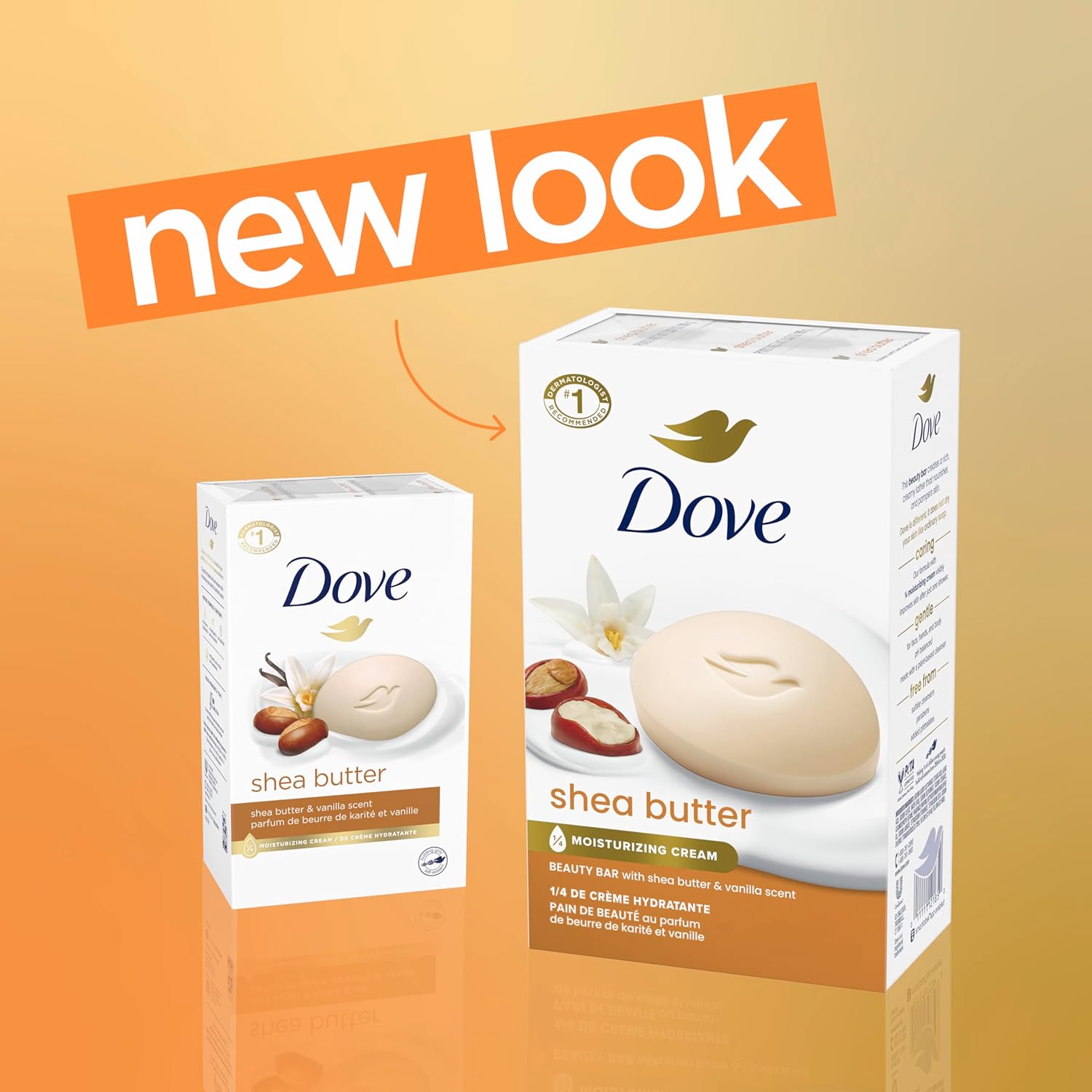 Dove Shea Butter Moisturizing Cream Beauty Bar With Shea Butter & Vanilla Extract 106g (Pack of 6 Soap Bars)