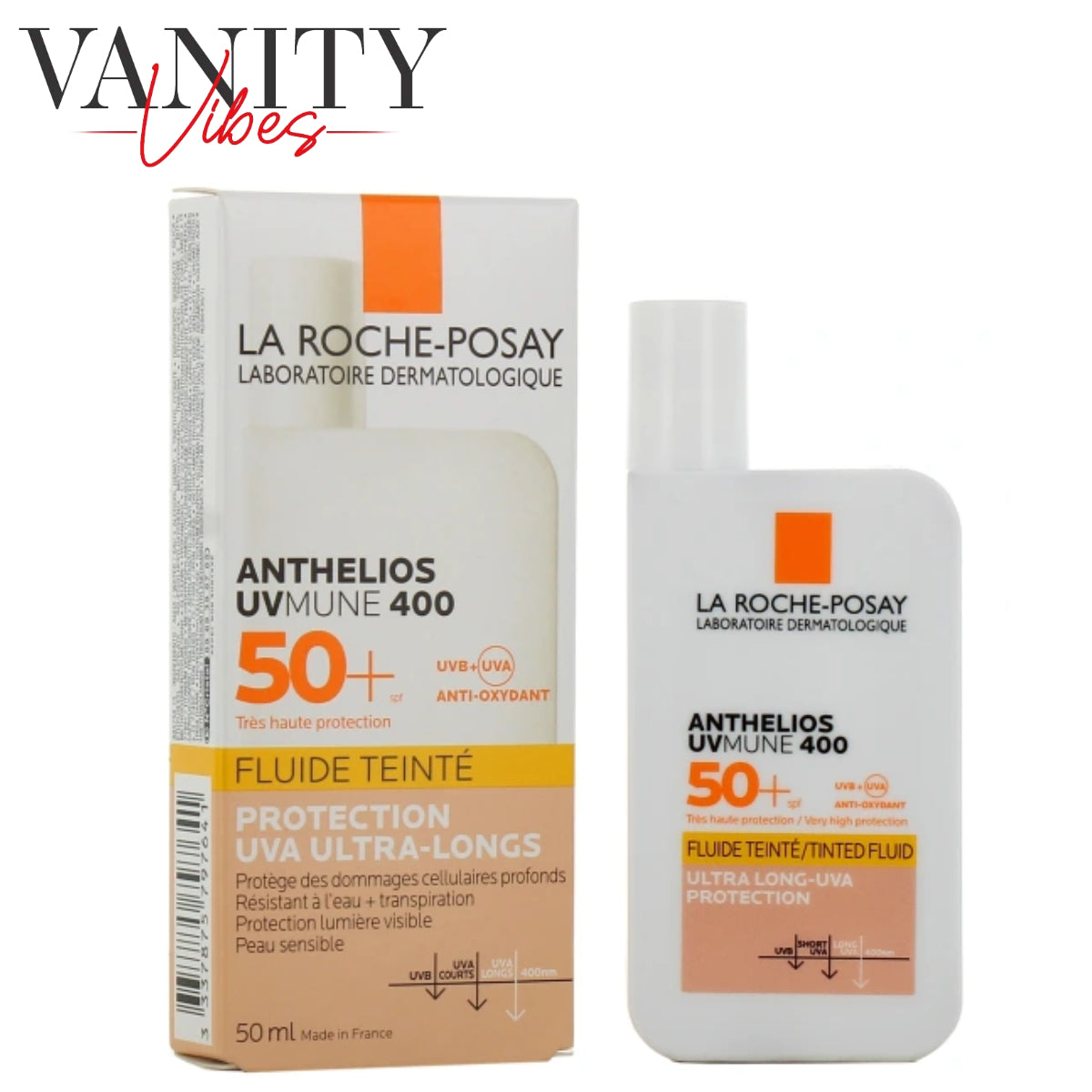 La Roche Posay Anthelios UVMune 400 Tinted Fluid SPF50+ 50 ml Broad Spectrum Sun Protection & Natural Tint (K Beauty)