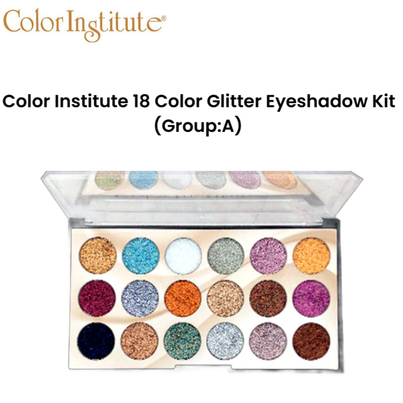 Color Institute 18 Color Glitter Eyeshadow Kit (Group:A)