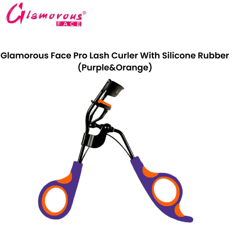 Glamorous Face Pro Lash Curler With Silicone Rubber (Purple&Orange)