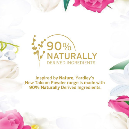 Yardley London English Rose Perfumed Talcum Powder 125g - Luxury Floral Rose Fragrance Body Talc for Long Lasting Freshness, 