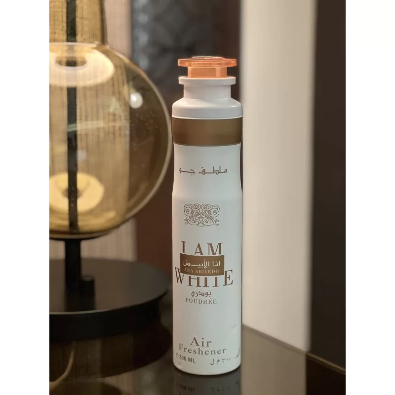 Lattafa Ana Abiyedh Poudree Air Freshener 300 ml Soft Fresh Home Fragrance & Long‑Lasting Freshness