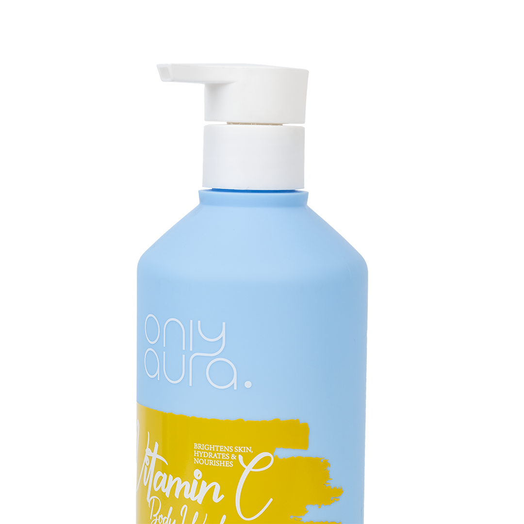 Only Aura Vitamin C Shower Gel 400ml – Deep Cleansing Body Wash for Brightening Glow, Oil Control, Soft Smooth Skin & Long La