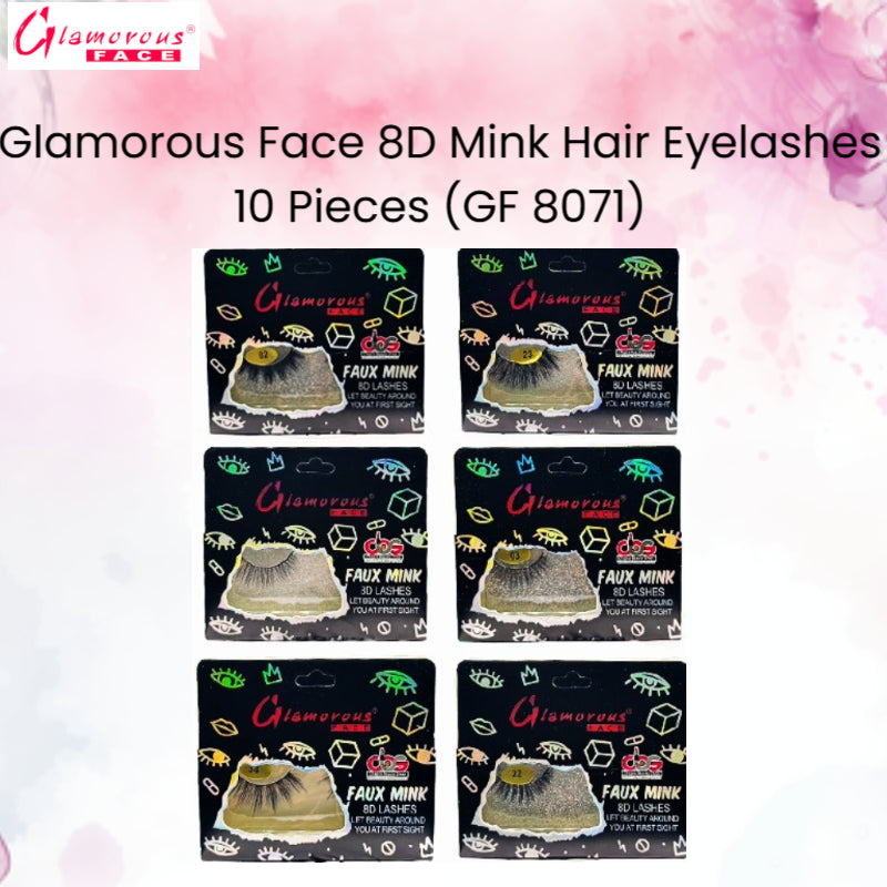 Glamorous Face 8D Mink Hair Eyelashes 10 Pieces (GF 8071)