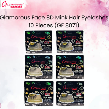 Glamorous Face 8D Mink Hair Eyelashes 10 Pieces (GF 8071)