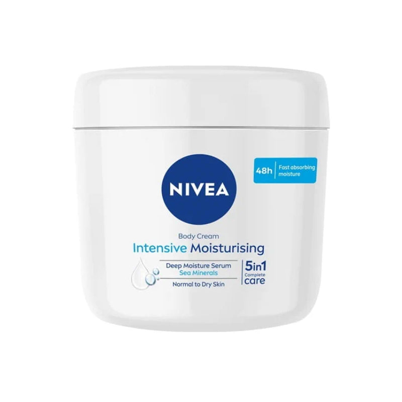Nivea Intensive Moisturising Body Cream 400ml Deep Moisture Serum, Sea Minerals, 5-in-1 Complete Care for Normal to Dry Skin