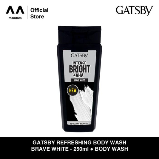 Gatsby Intense Bright Refreshing Brave White Body Wash 250ml - Deep Cleansing Shower Gel for Bright Skin, Long Lasting Fresh 