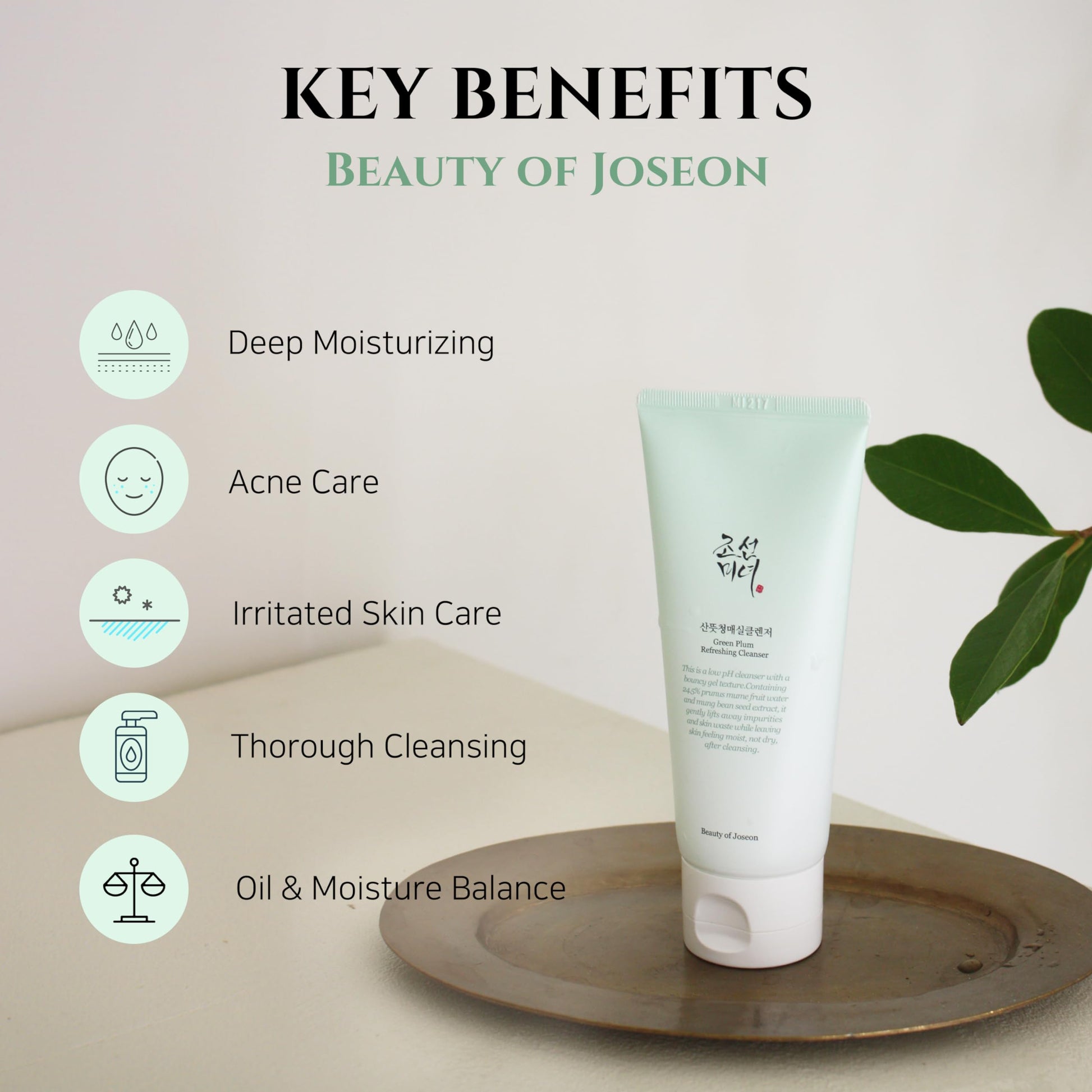 Beauty of Joseon Green Plum Refreshing Cleanser 100 ml Gentle Daily Cleansing & Skin Balance 100ml (K Beauty)