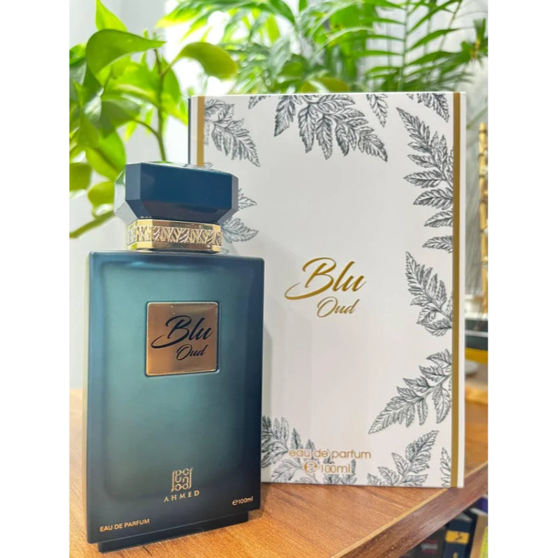 Ahmed Al Maghribi Blu Oud Eau de Parfum 100ml - Long Lasting Original Rich Oud Unisex Fragrance for Men & Women