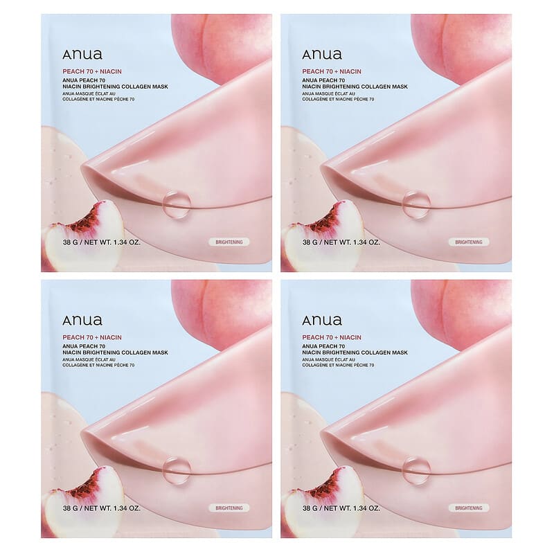 Anua Peach 70+ Niacin Brightening Collagen Mask 38 g Radiance Boost & Even Skin Tone (K Beauty)