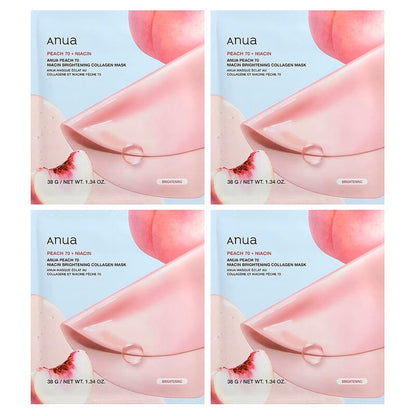 Anua Peach 70+ Niacin Brightening Collagen Mask 38 g Radiance Boost & Even Skin Tone (K Beauty)