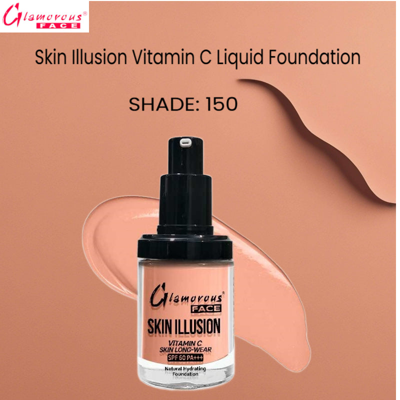 Glamorous Face Skin Illusion Vitamin C Liquid Foundation 25ml (SHADE:150)