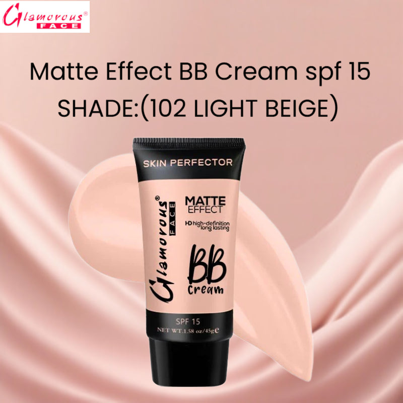 Glamorous Face Matte Effect BB Cream spf 15 (Shade:102 Light Beige)