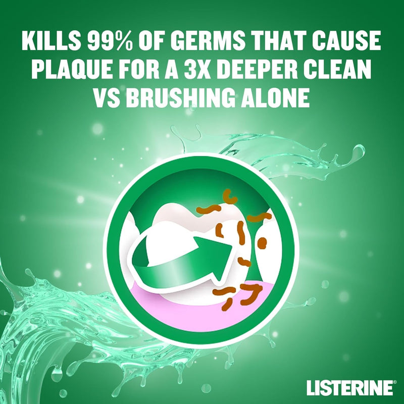 Listerine Green Tea Daily Mouthwash Milder Taste 250ml - Gentle Antibacterial Oral Care for Fresh Breath & Healthy Gums