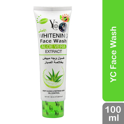 YC Whitening Aloe Vera Extract Face Wash 100 ml Gentle Cleansing, Hydration & Skin Brightening