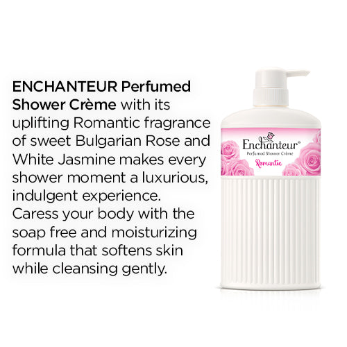 Enchanteur Romantic Perfumed Shower Creme 600ml - Deep Moisturizing Body Wash Cream with Long Lasting Floral Fragrance for So