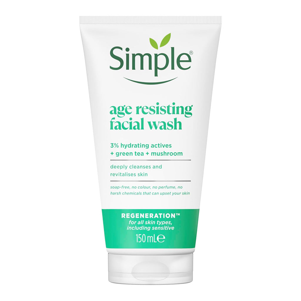 Simple Age Resisting Facial Wash Regeneration 150 ml Anti Aging Cleanse & Skin Revitalizing Care