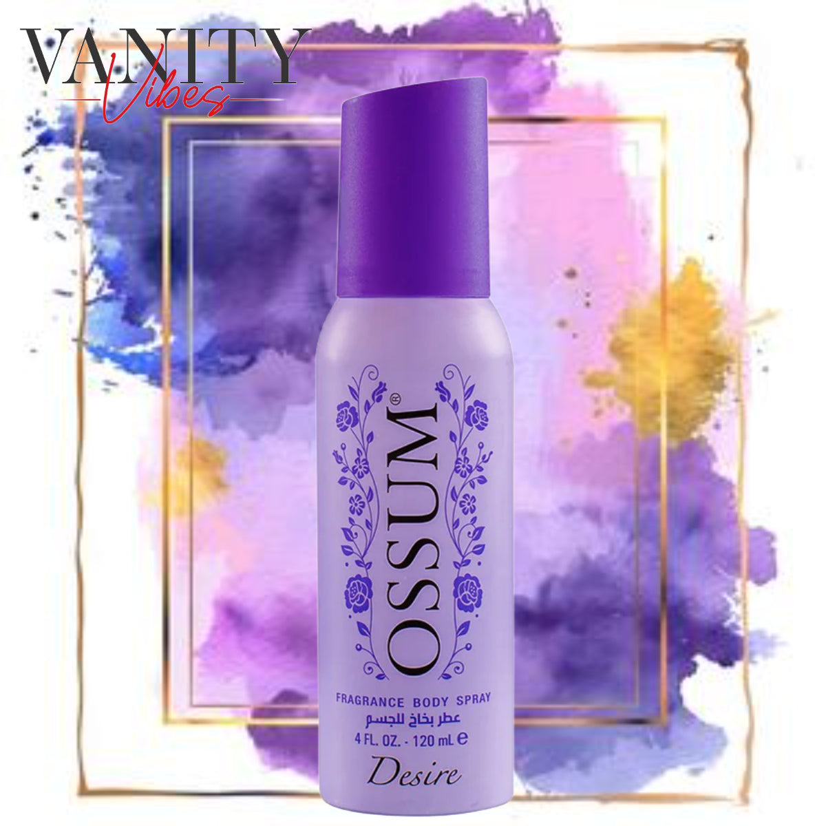 Ossum Desire Fragrance Body Spray 120ml - Long Lasting Fresh Floral Fruity Scent for Women