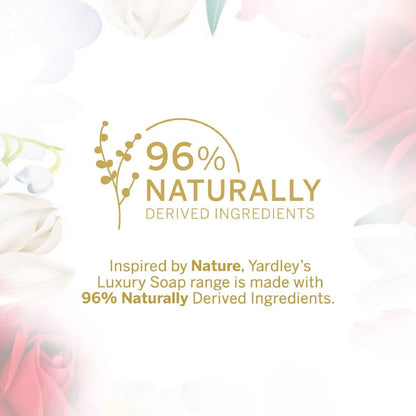 Yardley London Luxury Bath Soap with Royal Red Roses Extracts 3 × 100 g Gently Cleansing & Long-Lasting Fragrance