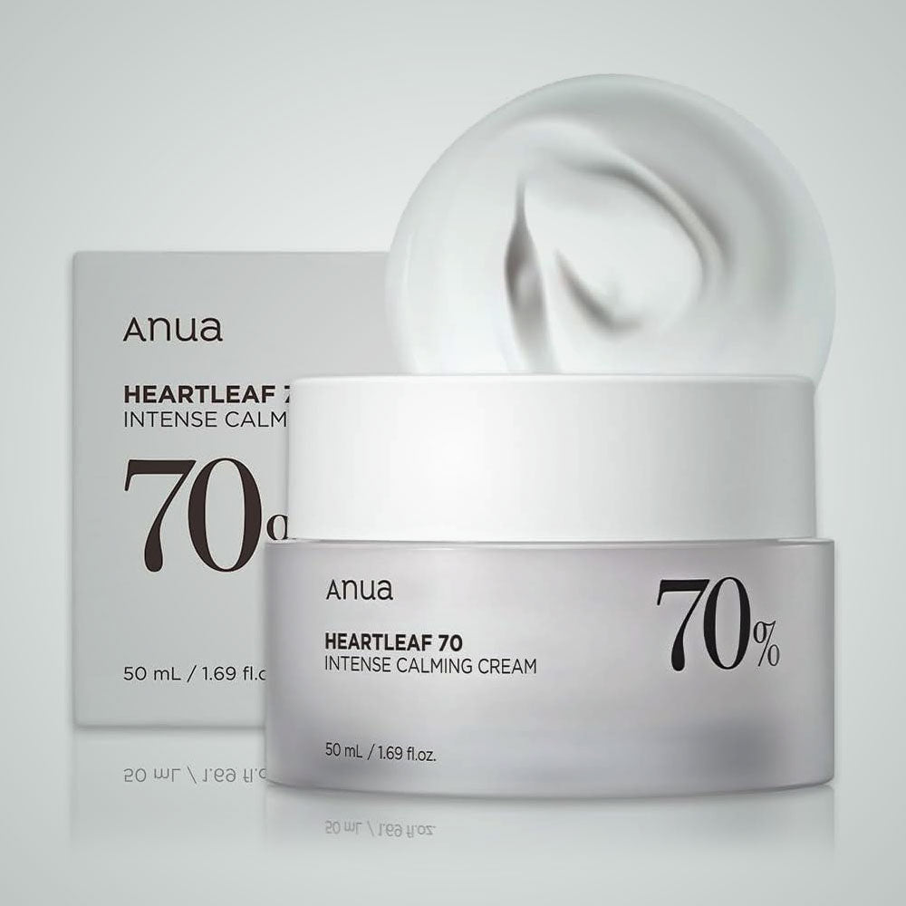 Anua Heartleaf 70% Intense Calming Cream 50 ml Soothes & Strengthens Sensitive Skin (K Beauty)