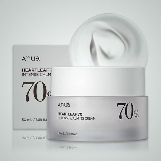 Anua Heartleaf 70% Intense Calming Cream 50 ml Soothes & Strengthens Sensitive Skin (K Beauty)