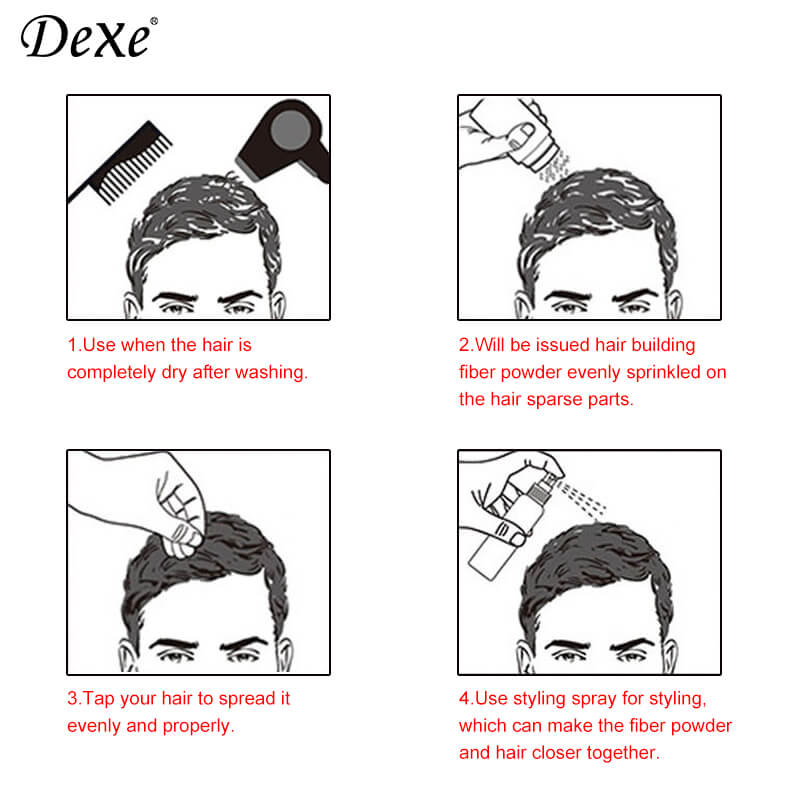 Dexe Hair Building Fibers 22 g with Hair Lock Spray 100 ml Instant Hair Thickening & Long-Lasting Hold