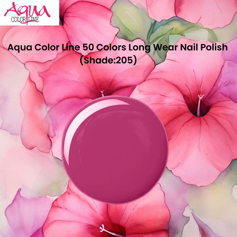Aqua Color Line 50 Colors Long Wear Nail Polish (Shade:205)
