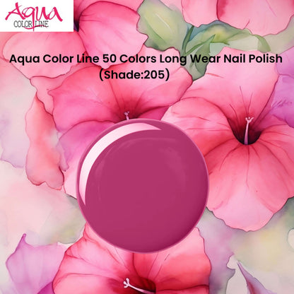 Aqua Color Line 50 Colors Long Wear Nail Polish (Shade:205)
