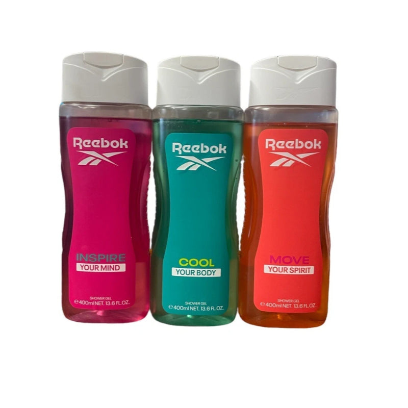 Reebok Women Move Your Spirit Shower Gel 400ml - All-in-One Hair, Face & Body Wash for Deep Cleansing, Long Lasting Fresh Fem