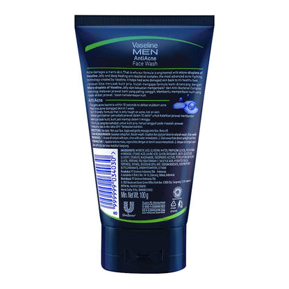 Vaseline Men Anti-Acne Face Wash 100g – Deep Cleansing for Acne-Prone Skin