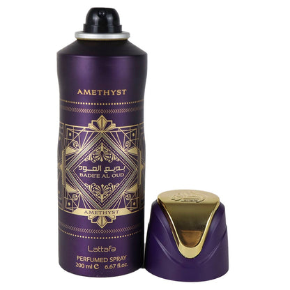 Bade’e Al Oud Amethyst Lattafa Perfumed Body Spray 200ml - Long Lasting Oud Amethyst Fragrance for Men & Women