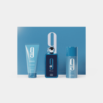 Gift Set 9 AM Dive by AFNAN Eau de Parfum 100ml + Deodorant 150ml + Shower Gel 150ml, Perfume Gift Set for Men & Women