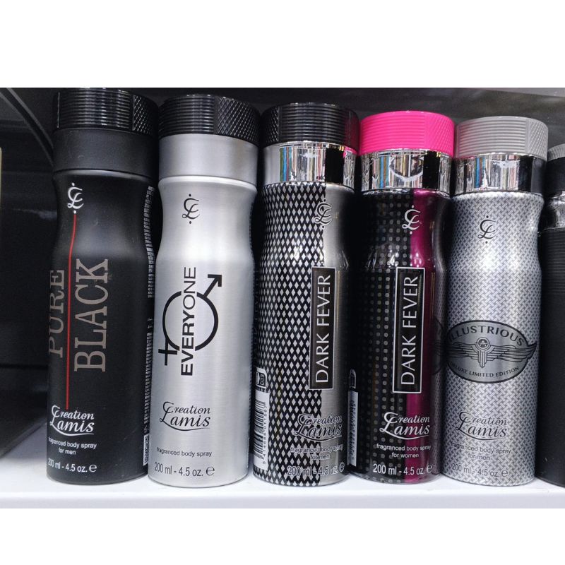 Lamis Creation Dark Fever Body Spray for Men 200ml - Long Lasting Fragrance Deodorant Mist for Fresh & Bold Scent