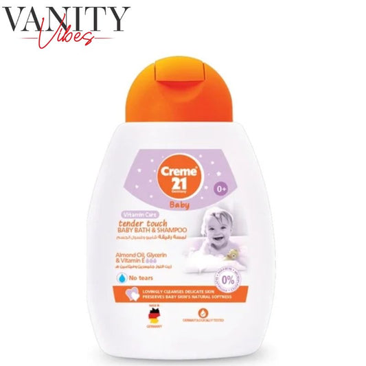 Creme 21 Baby 0+ Tender Touch Baby Bath & Shampoo Almond Oil, Glycerin & Vitamin E No tears 500ml