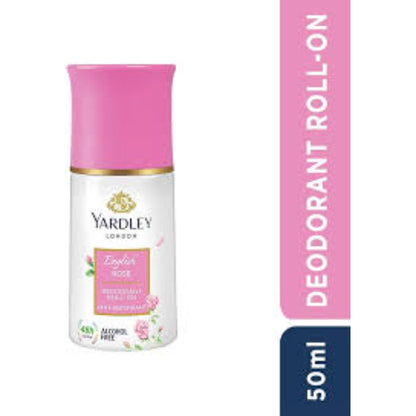 Yardley London English Rose Roll-On Deodorant for Women 50ml - Long Lasting Anti-Perspirant Roll-On with Delicate Floral Rose