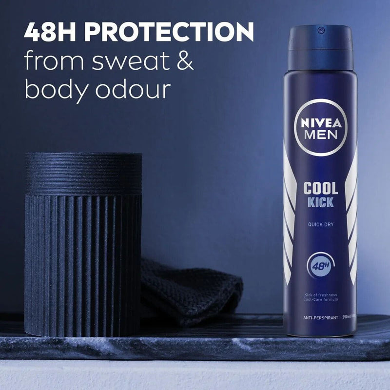 Nivea Men Cool Kick Quick Dry 48H Anti-Perspirant Deodorant Spray 250ml