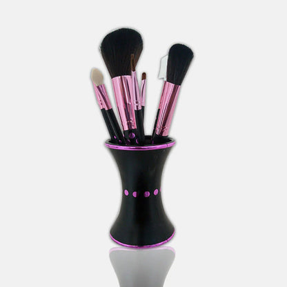 Glamorous Face 8 in 1 Brush Sets Pot Glass (Pink)