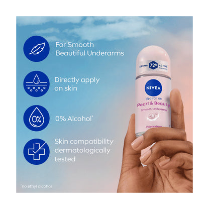 Nivea Anti Perspirant Pearl & Beauty Roll on Pearl & Avocado Oil 50ml